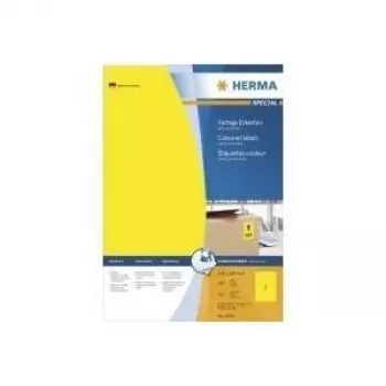 Etiqueta autoadhesiva para impresora HERMA etiquetas de color A4 210x297 mm papel amarillo mate 100 unidades