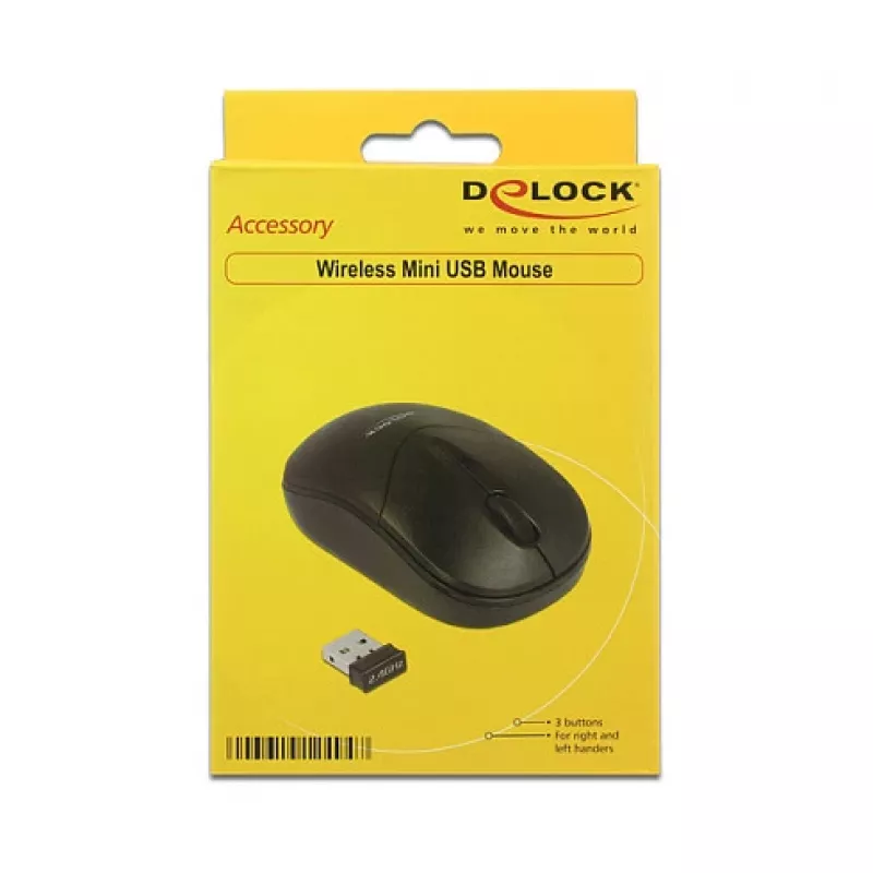 Ratón DeLOCK 12494 RF Wireless óptico 1000 DPI