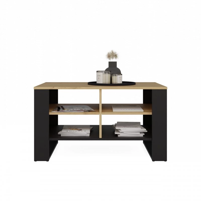 Mesa de centro top e shop Topeshop STOLIK KAWOWY ŁAWA MODERN 4P Roble Artisan Czern