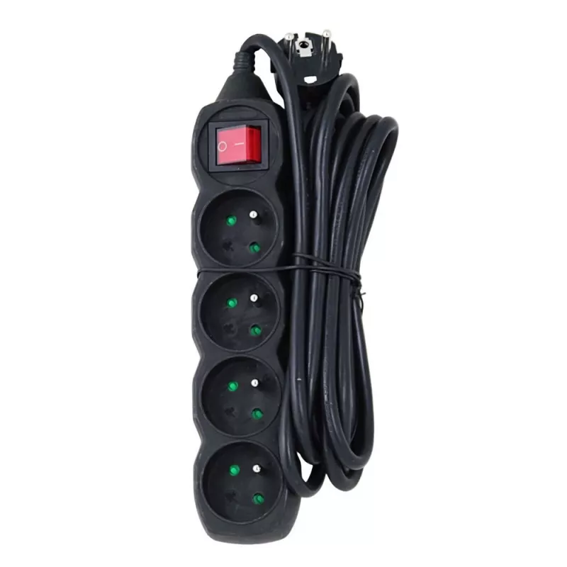 Alargador Esperanza ELK213K 3 m 4 tomas para interiores negro