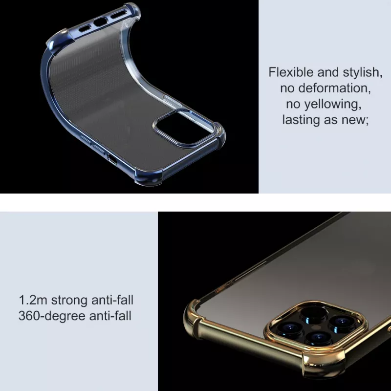 Funda protectora blanda Devia para iPhone 12 Pro Max — antigolpes, negro