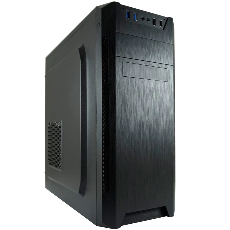 LC Power Classic 7040B - MDT - ATX - sin fuente de alimentación - Negro, aluminio cepillado / Negro - USB/Audio
