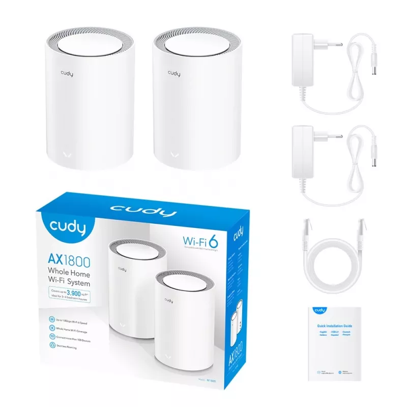 Sistema Mesh Cudy AX1800 Dualband 2,4 GHz 5 GHz Wi-Fi 6