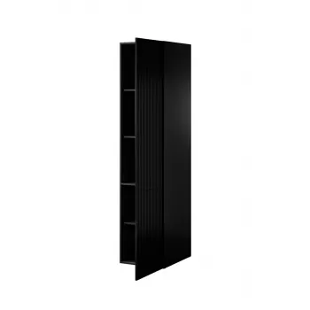 Armario ropero cama meble PAFOS 1D, 45×55,5×198,5 cm, negro mate, 4 baldas