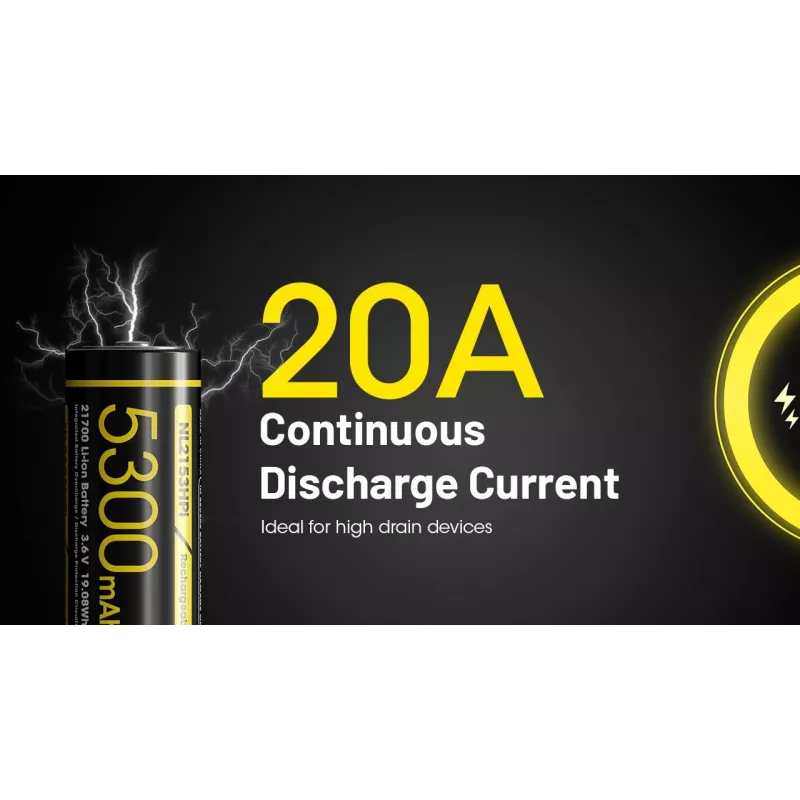 BATERÍA RECARG. LI-ION 3.6V/NL2153HPI(5300MAH) NITECORE
