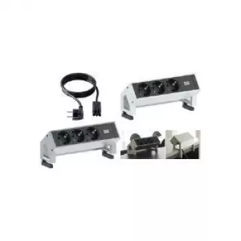 Regleta de enchufes Bachmann DESK 2 0,2 m 3 tomas AC Negro Blanco