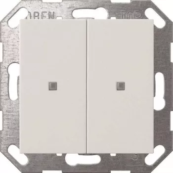 Gira Pulsador basculante KNX 2 canales, blanco puro (modelo 517303)