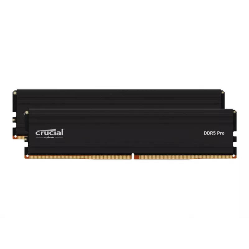Crucial - DDR5 - Kit - 32 GB: 2 x 16 GB - DIMM - 288-PIN 6000 MHz / PC5-48000 CL48 1.1 V sin búfer on-die ECC Negro