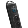 Protector de sobretensión Qoltec 50113 negro 8 salidas AC 230 V 1,8 m