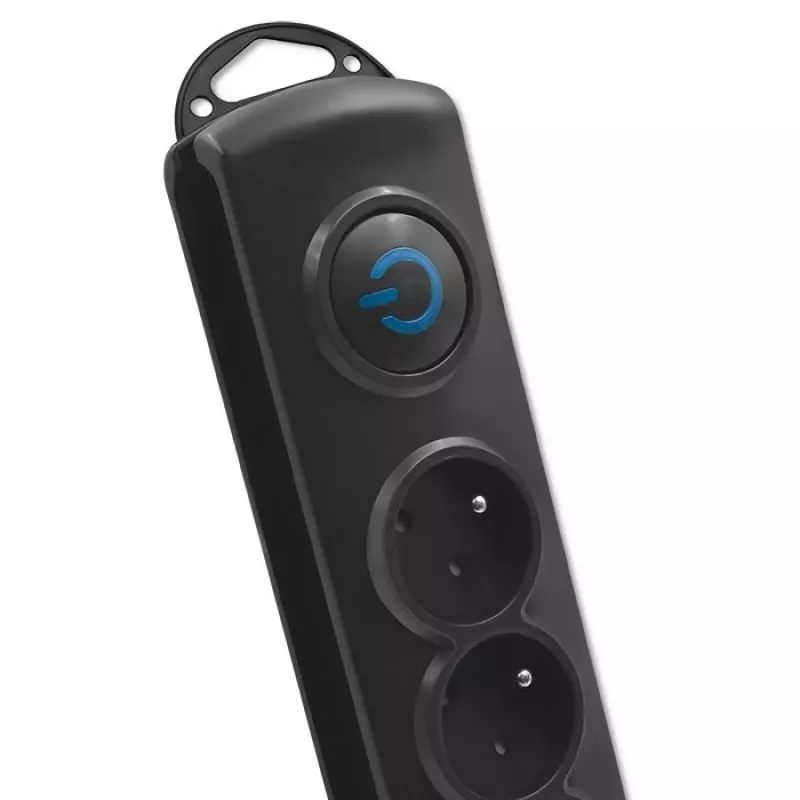 Protector de sobretensión Qoltec 50113 negro 8 salidas AC 230 V 1,8 m