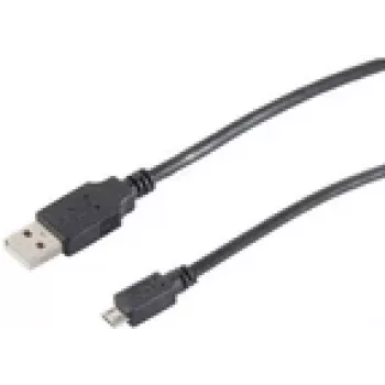Cable USB S/CONN 77185-HQ 5 m USB 2.0 A a Micro-USB B negro