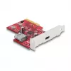 Tarjeta DeLOCK PCI Express x4 USB 10 Gbps Type-C Type-A Low Profile