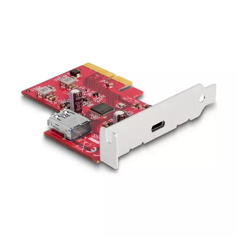 Tarjeta DeLOCK PCI Express x4 USB 10 Gbps Type-C Type-A Low Profile
