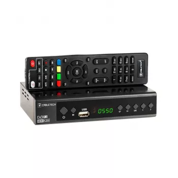 Receptor de TV digital Cabletech URZ0336C DVB-T/T2 H.265 sintonizador terrestre, 470–862 MHz, 1 sintonizador, HDMI, USB, SCART
