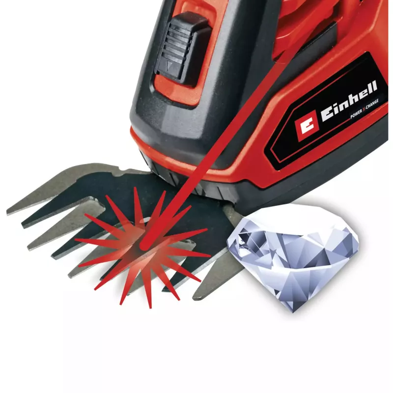 Tijeras para césped y arbustos EINHELL GE-CG 18/100 Li 18 V Li-Ion 2,5 Ah — recortadora inalámbrica, cuchillas 100 mm