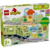 Set de tren de juguete LEGO DUPLO Tren de aventuras interactivo 10427, 57 piezas, 2 minifiguras, para niños a partir de 2 años