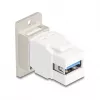 Módulo Keystone DELOCK 67337 montaje en panel USB Type-B a USB Type-A 5 Gbit/s, plata/blanco