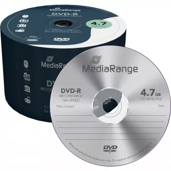 MediaRange - 50 x DVD-R - 4,7GB (120 min) 16x - Spindle (MR444)