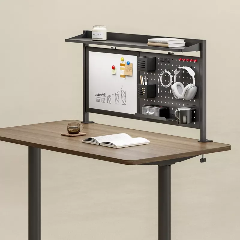 Separador / organizador de escritorio Ergo Office, carga máx. 10 kg, pizarra blanca, ancho 1116 mm, negro, ER-301 B