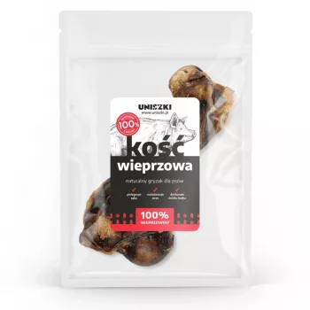 Hueso masticable para perros UNISZKI Pork Bone, unidad — sabor cerdo, 0–200 g, sin cereales, para perros adultos, higiene dental