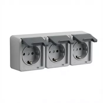 Toma de corriente Schuko GIRA 4789 30, 16 A, 250 V, carcasa de plástico gris
