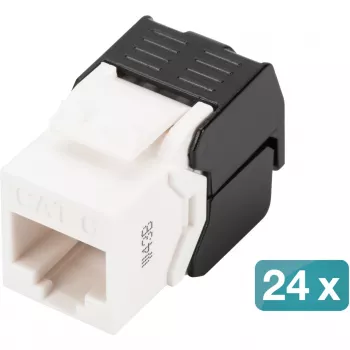Digitus CAT 6 Keystone Jack no apantallado 24 uds. Plano Negro Blanco RJ-45