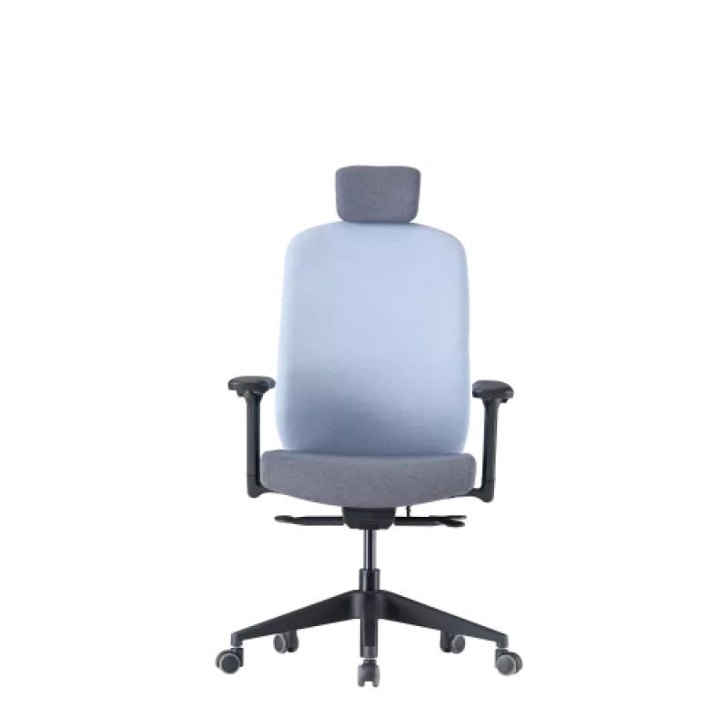 Silla de oficina ergonómica Up Up Athene negra, gris + tejido azul