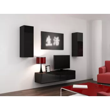 Soporte de TV Cama VIGO 140 30/140/40 negro/negro brillante