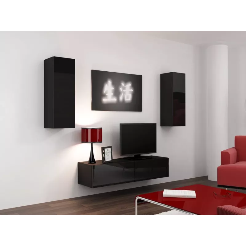 Soporte de TV Cama VIGO 140 30/140/40 negro/negro brillante