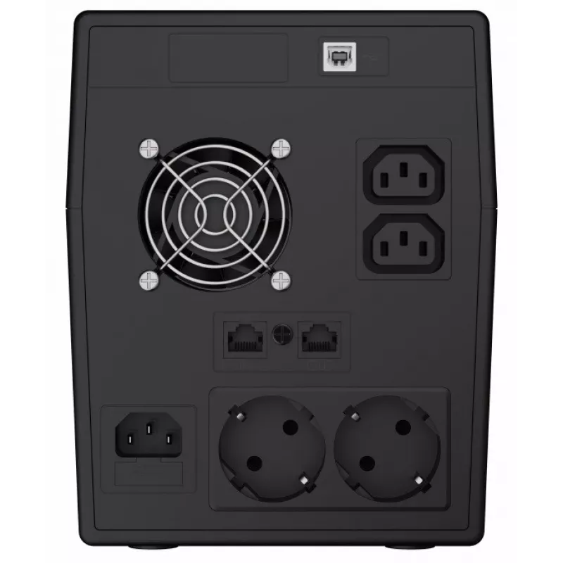 Sistema de alimentación ininterrumpida Green Cell UPS09 — Line-Interactive 3 kVA / 1400 W, 230 V, LCD, torre, 5 tomas Type-F