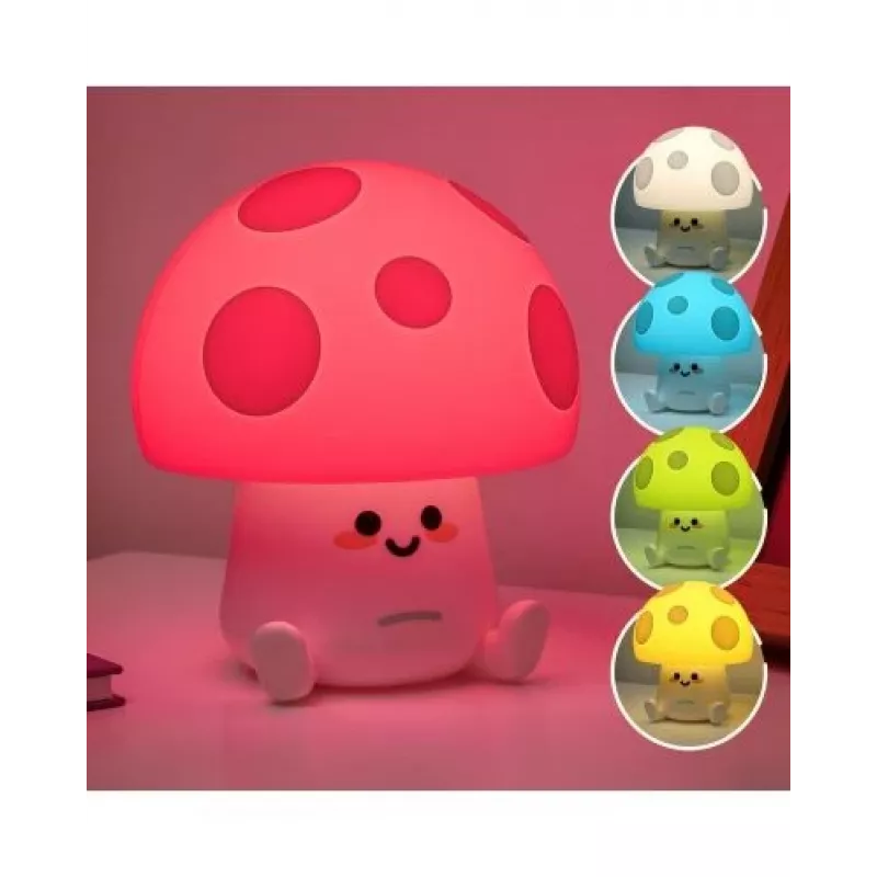 Lámpara de mesa Paladone Fun Guy Mushroom Light – lámpara de noche LED con forma de seta