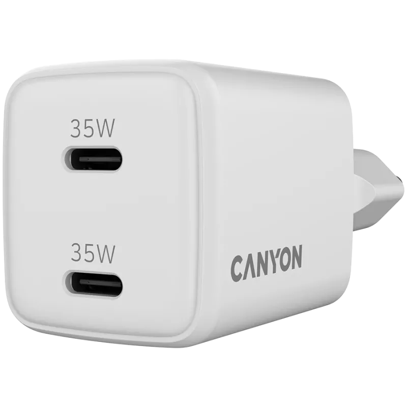 Canyon CU35CC GaN 35 W 2xPD cargador de pared, blanco
