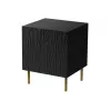 Set de mesitas de noche 2 uds. cama meble JUNGLE — 53,5×40,5×44 cm, negro mate MDF/aglomerado, patas doradas
