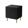 Set de mesitas de noche 2 uds. cama meble JUNGLE — 53,5×40,5×44 cm, negro mate MDF/aglomerado, patas doradas