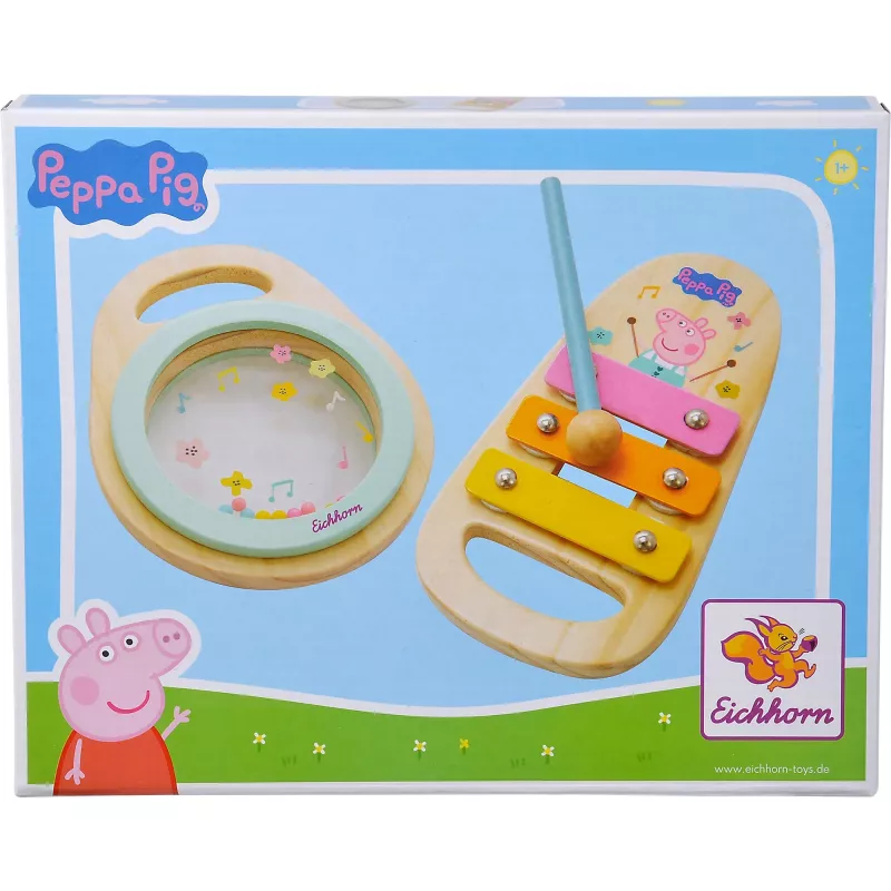 Peppa Pig set de música de madera, juguete musical de 2 piezas
