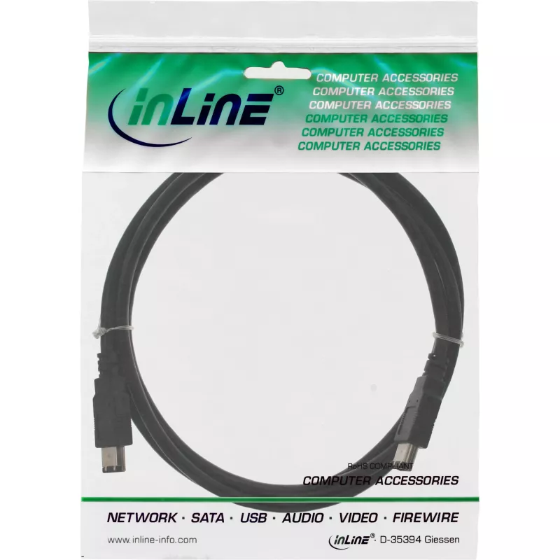 InLine Cable FireWire 400 1394 6 pines macho / macho 1 m