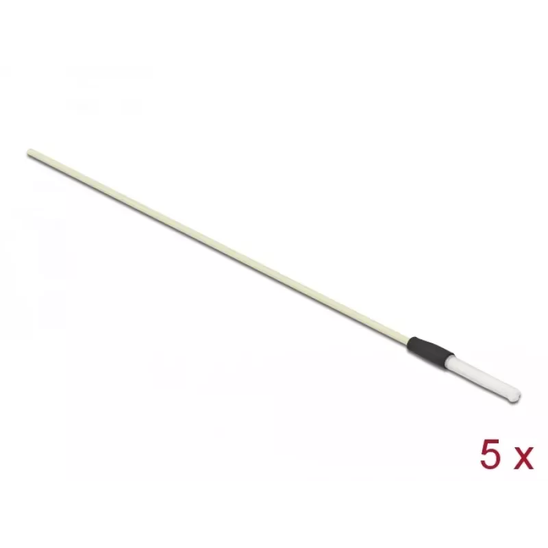 Delock 86781 Bastoncillos de limpieza para fibra óptica, 15 cm, blanco, 5 uds.