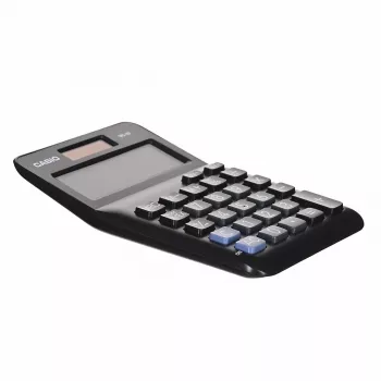 Calculadora de sobremesa básica CASIO MS-8F – 8 dígitos, batería/solar, 26 teclas, funciones de moneda e impuestos, cálculo de beneficios, negra