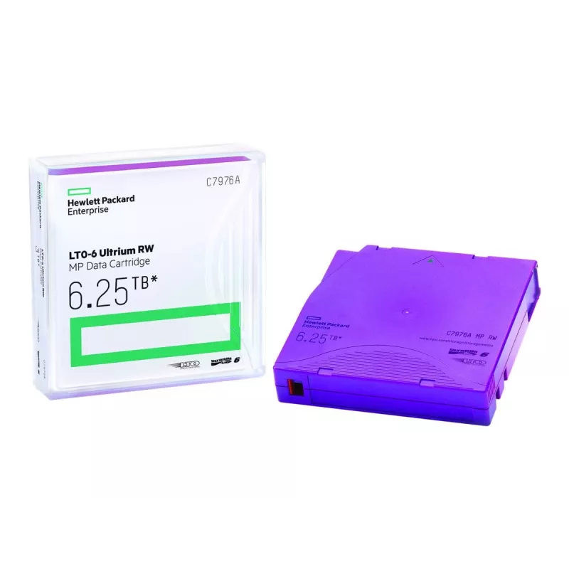 HPE LTO Ultrium 6 RW Cartucho de datos C7976AN — 6,25 TB, Morado, pack de 20