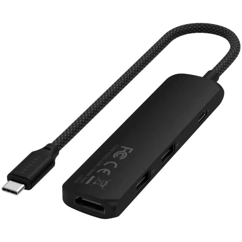 Hub de interfaz Satechi ST-P4SK USB Type-C 10000 Mbit/s negro