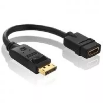 Purelink PureInstall PI155 - Adaptador de vídeo/audio - DisplayPort / HDMI - 28 AWG - DisplayPort (M) - HDMI, 19 polos (H) - 10 cm - Apantallado - Negro (PI155)