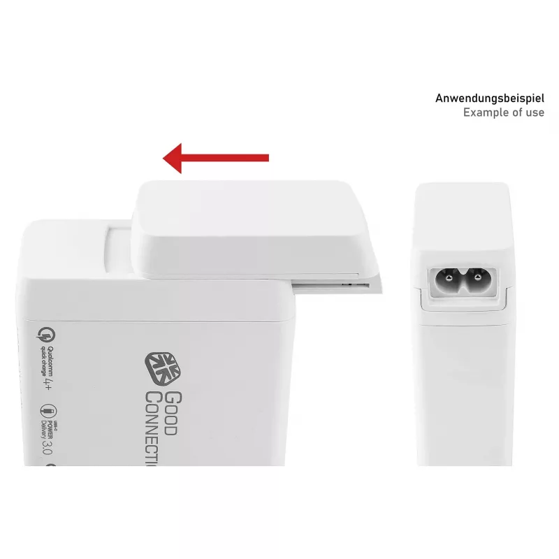 Adaptador de cable de alimentación para cargadores Good Connections (PCA-WxxxW), blanco (PCA-W008W)