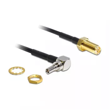 Cable de señal DeLOCK 88465 0,20 m Oro Plata Negro