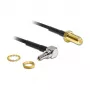Cable de señal DeLOCK 88465 0,20 m Oro Plata Negro