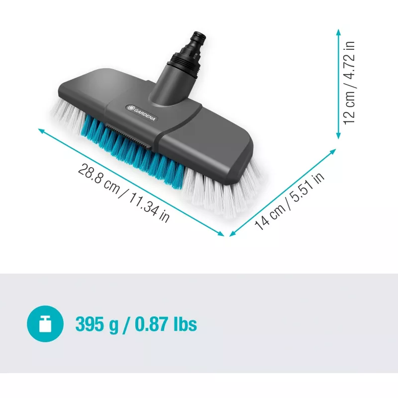 Gardena | Cepillo de lavado Cleansystem para superficies grandes resistentes a rayaduras, duro | 18816-20