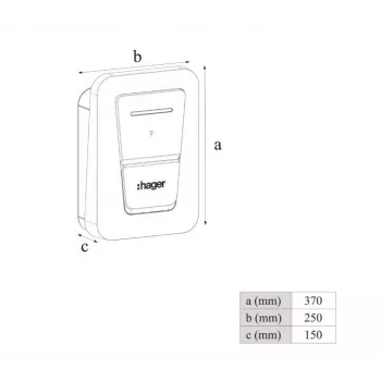 Estación de carga para VE de pared Hager witty one 11 kW de 3 fases con conector Tipo 2, RFID, Bluetooth, cable de 4,5 m, IP55, IK10
