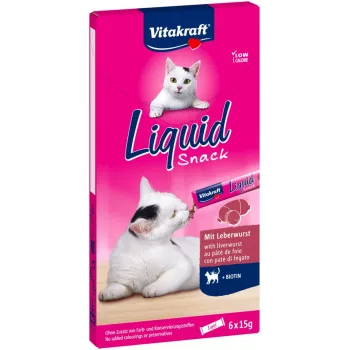 Snack para gatos Vitakraft VITAKRAFT Liquid Snack pasta de pollo 6 x 15 g