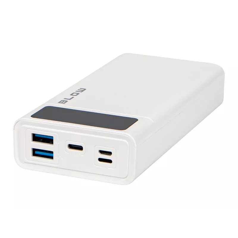 Batería externa portátil BLOW PB20E 20000mAh QC+PD 20W con USB-C, 2× USB-A, entrada Lightning, batería de polímero