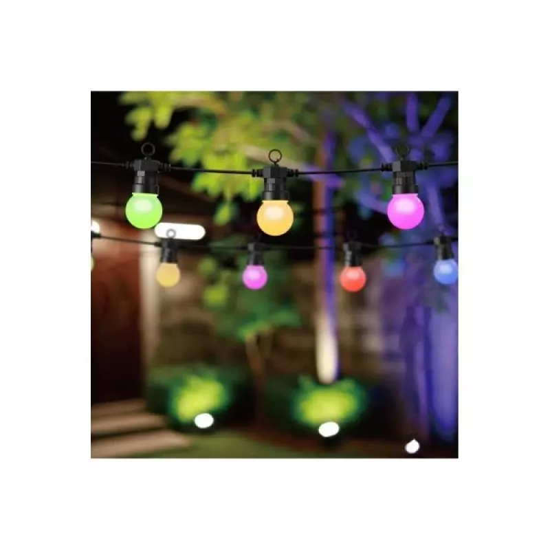 WOOX R5195 Guirnalda de luces decorativa inteligente 9m RGB+CCT, Google Assistant y Amazon Alexa, IP65