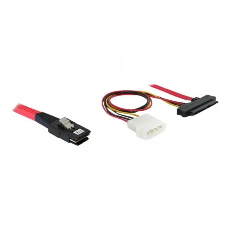 DeLOCK - Cable SAS interno (Serial Attached SCSI) - 4-Lane - 36 pines 4i Mini MultiLane - Alimentación interna, 4 pines, SAS interno, 29 pines (SFF-8482) - 50 cm (83059)